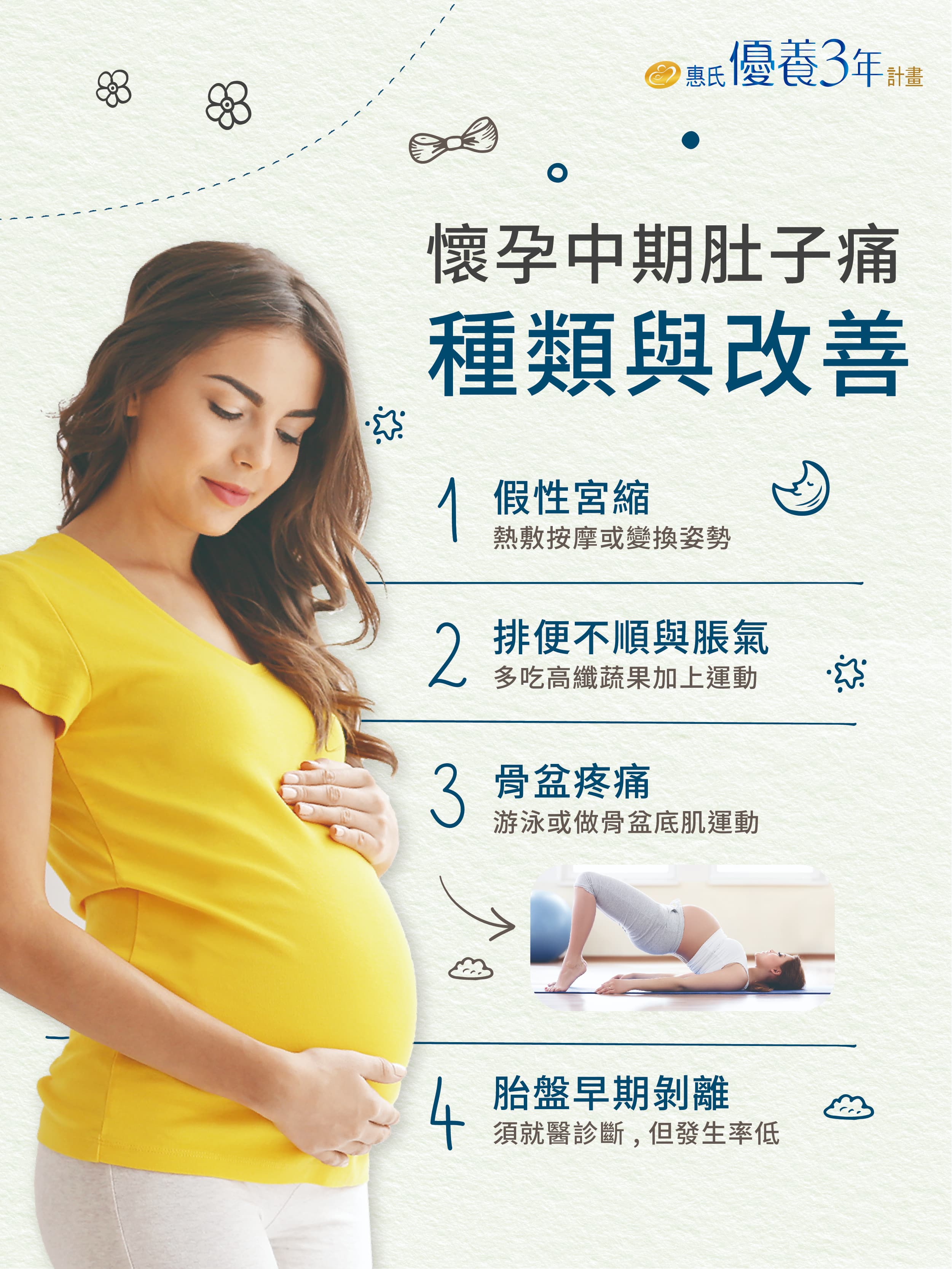 懷孕中期肚子痛種類與改善